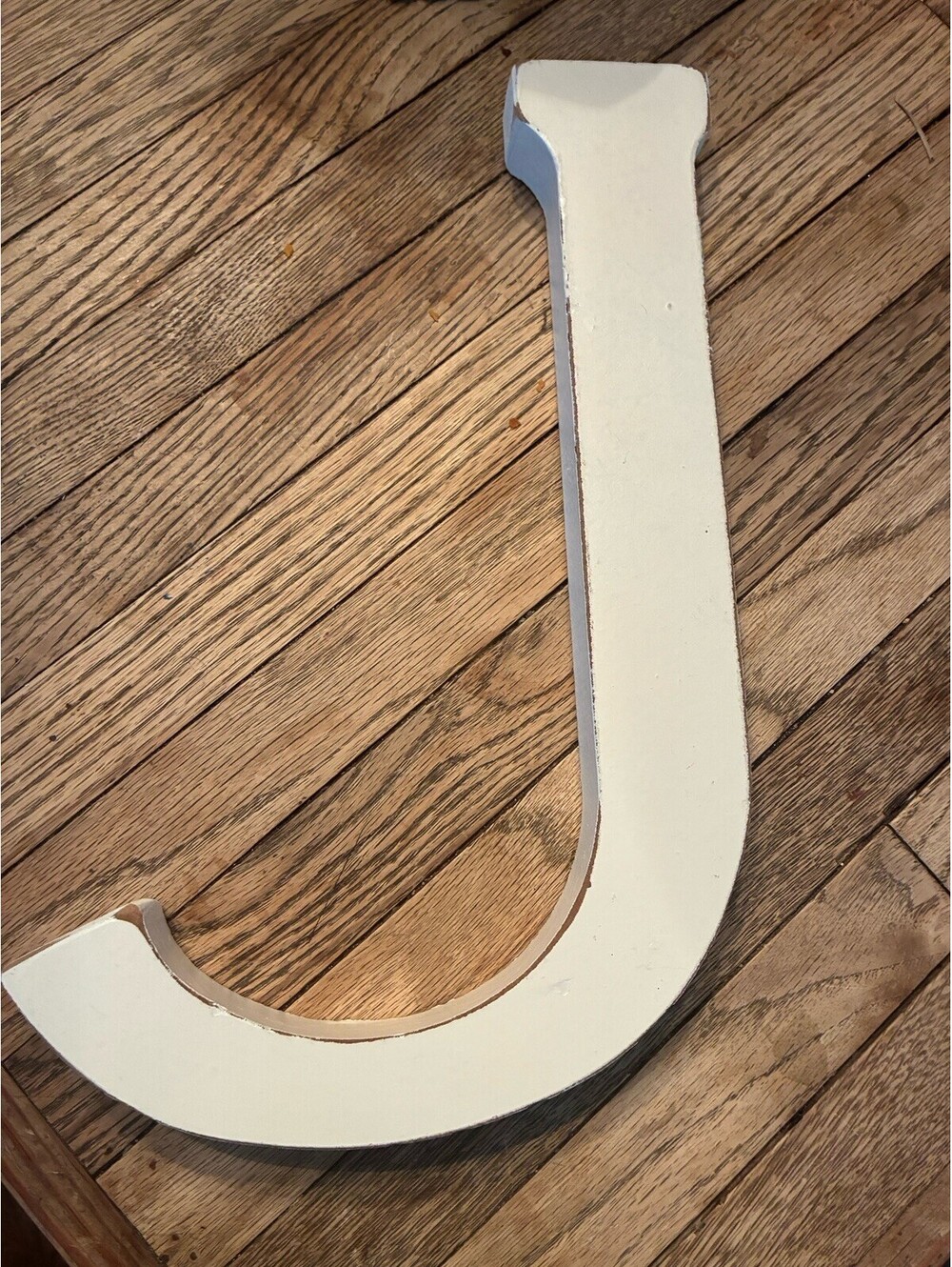 Vintage Wooden Letter J Wall Hanging Block Initial Monogram Cottagecore